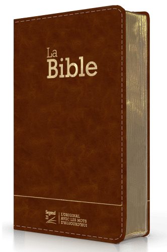 Bible SG21 souple cuir brun or