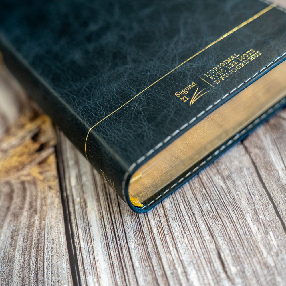 Bible SG21 souple cuir anthracite or