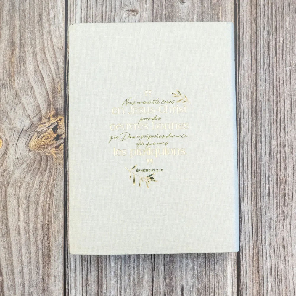 Bible SG21 Journal de bord souple textile bleige