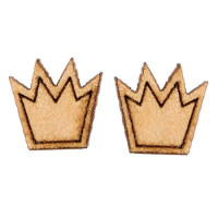 Boucles d'oreilles bois croix/coeur/couronne/colombe