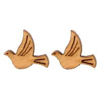 Boucles d'oreilles bois croix/coeur/couronne/colombe