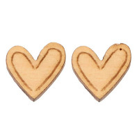 Boucles d'oreilles bois croix/coeur/couronne/colombe