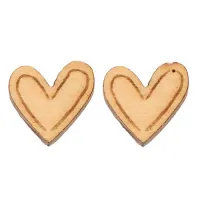 Boucles d'oreilles bois croix/coeur/couronne/colombe