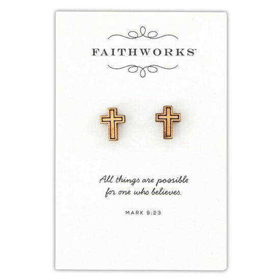 Boucles d'oreilles bois croix/coeur/couronne/colombe