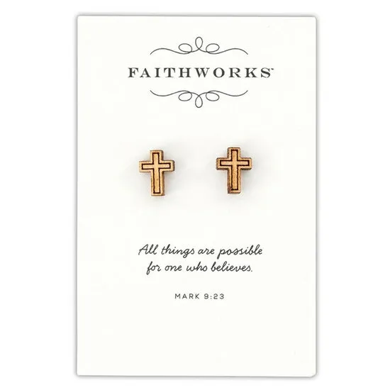 Boucles d'oreilles bois croix/coeur/couronne/colombe