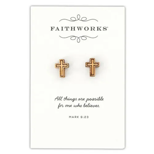 Boucles d'oreilles bois croix/coeur/couronne/colombe