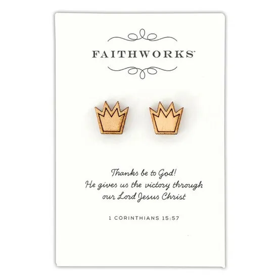 Boucles d'oreilles bois croix/coeur/couronne/colombe