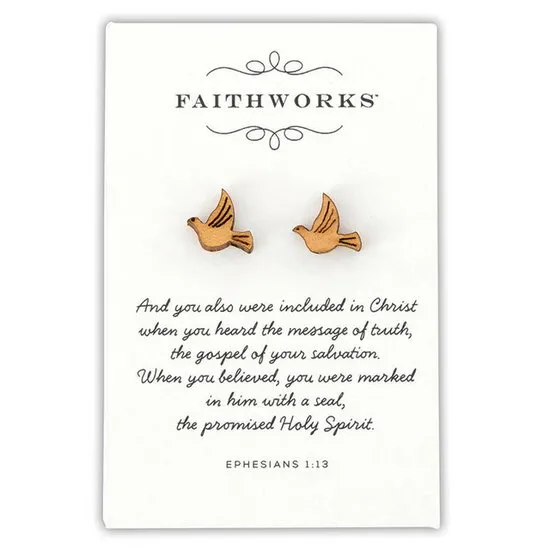 Boucles d'oreilles bois croix/coeur/couronne/colombe