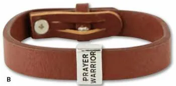 Bracelet cuir brun - Prayer Warrior