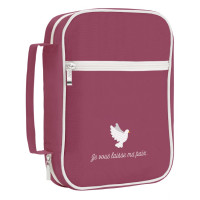 Housse S toile grenat "Je vous laisse ma paix"