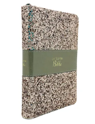 Bible Segond 1910 pailletée bronze or zip - Paroles de Jésus en rouge