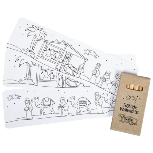 Set marque-pages à colorier Crèche