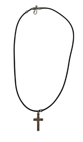 Collier cordon croix métal 35x15mm