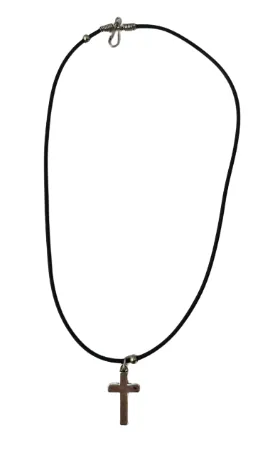 Collier cordon croix métal 35x15mm