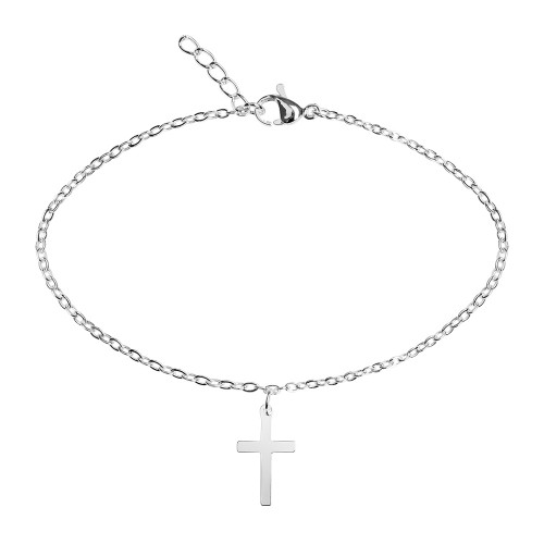 Bracelet argenté - Bless you - croix