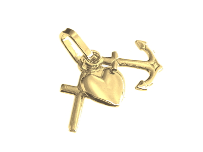 Pendentif Foi Espérance Amour plaqué OR