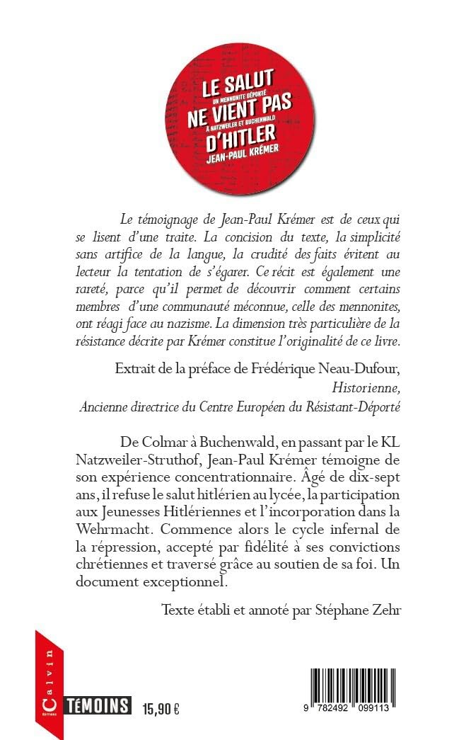 Salut ne vient pas d'Hitler, Le - Un mennonite déporté à Natzweiler et Buchenwald