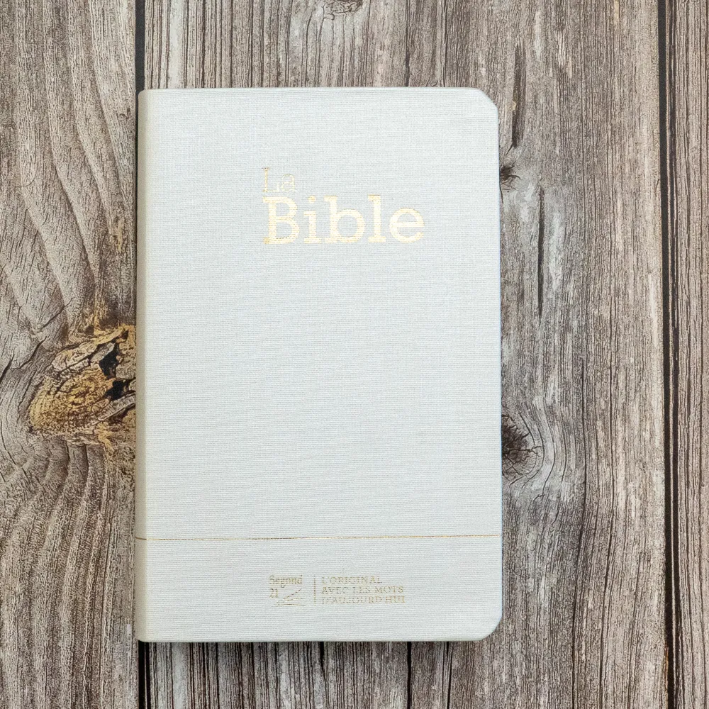 Bible SG21 souple textile blanc or onglets