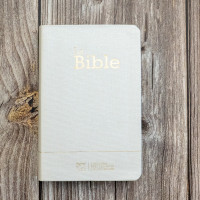 Bible SG21 souple textile blanc or onglets