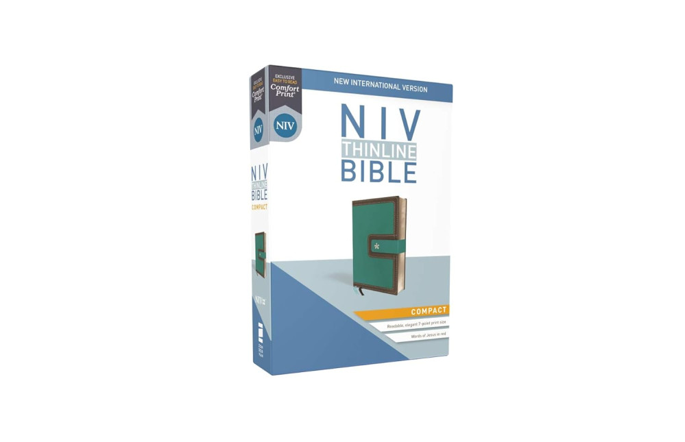 NIV Bible compact thinline turquoise/chocolate