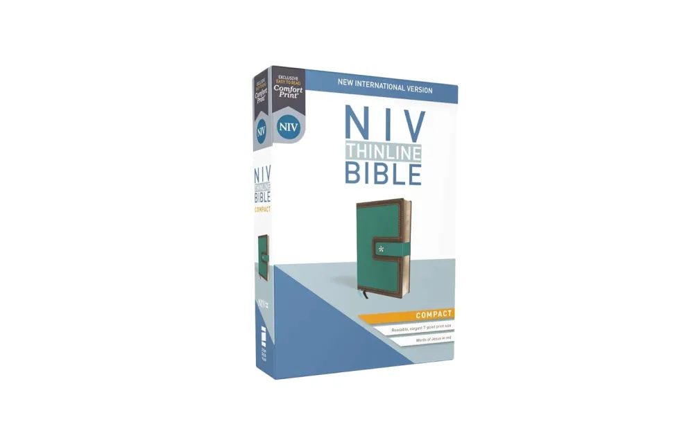 NIV Bible compact thinline turquoise/chocolate