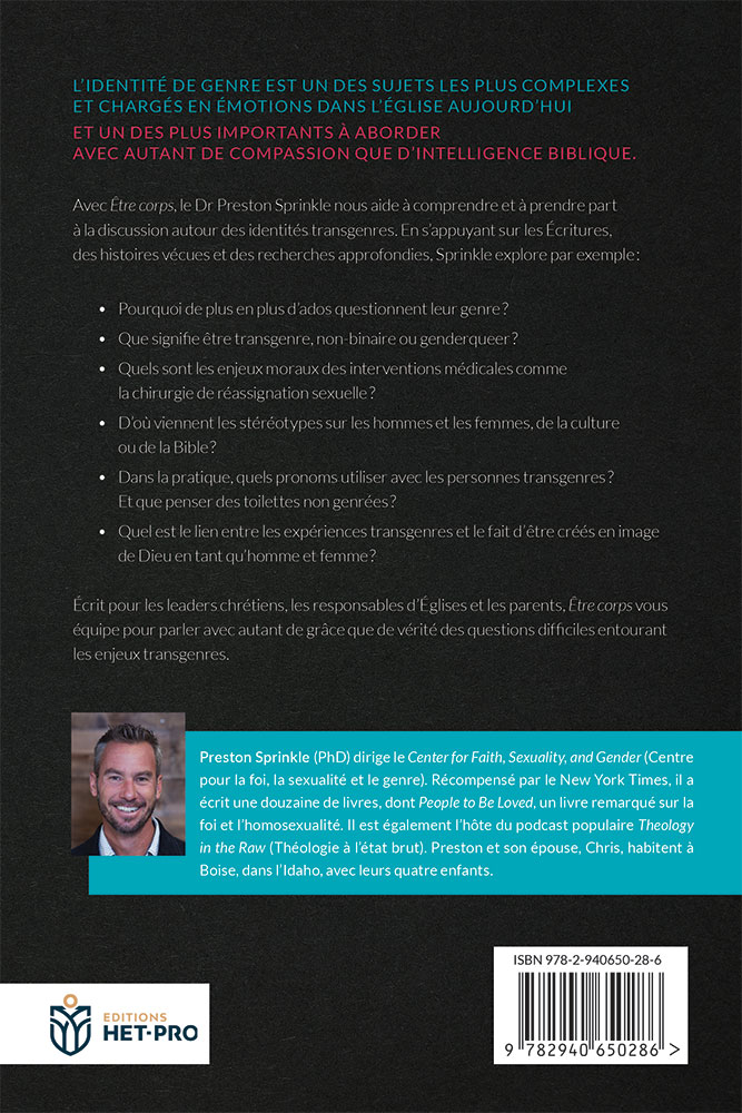 Etre corps - Les identités transgenres, l’Eglise et ce que la Bible en dit