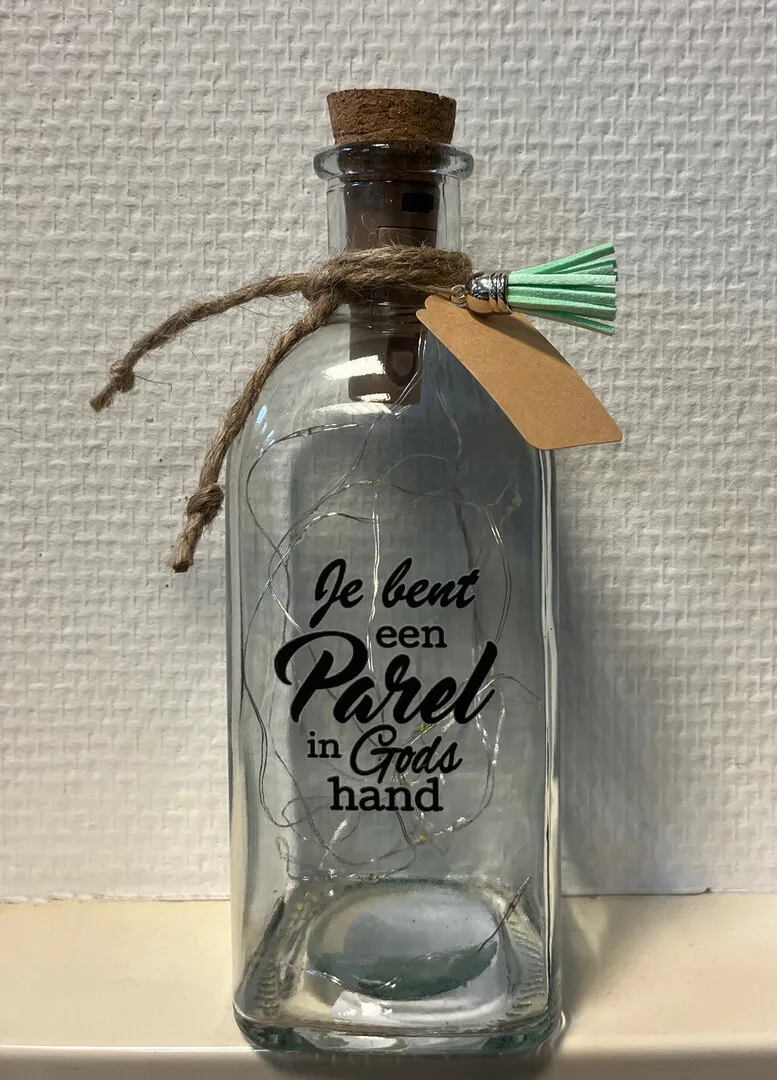 Fles LED - Je bent een parel in Gods hand