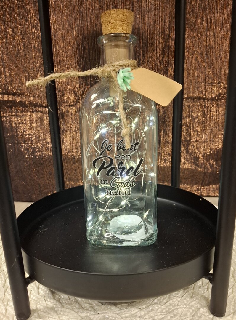 Fles LED - Je bent een parel in Gods hand