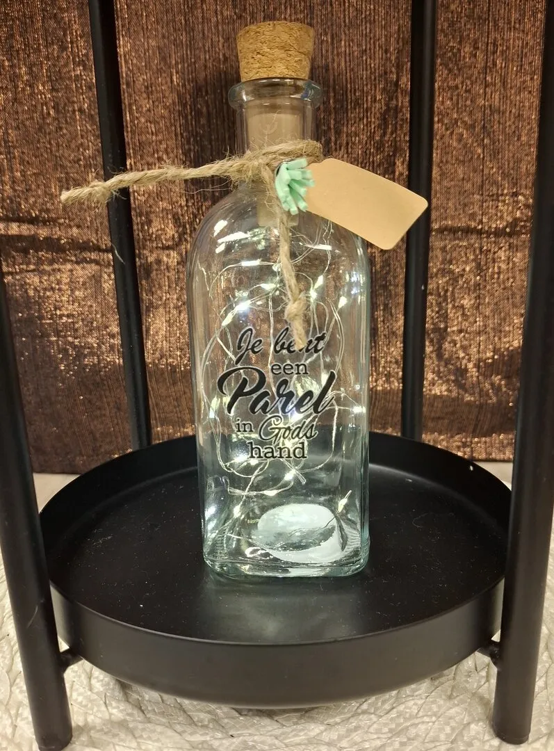 Fles LED - Je bent een parel in Gods hand