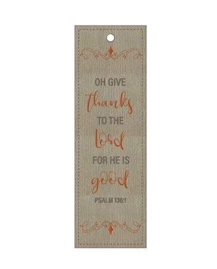 Marque-page cuir Give thanks... - Psalm 136:1