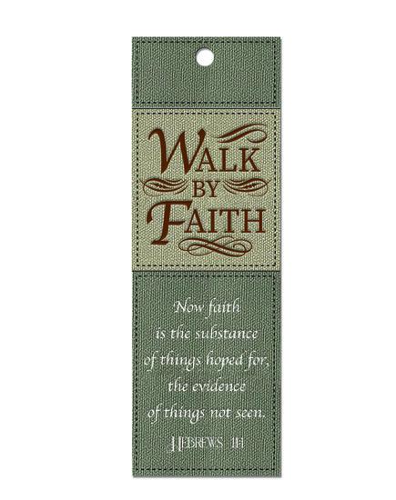 Marque-page cuir Walk by faith - Hebrews 11:1