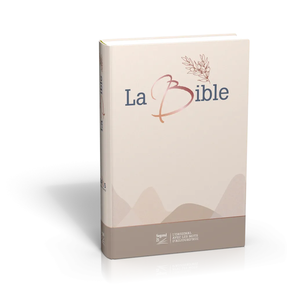Bible SG21 gros caractères rigide toile matelassée beige
