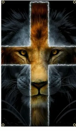 Drapeau  Lion avec Croix