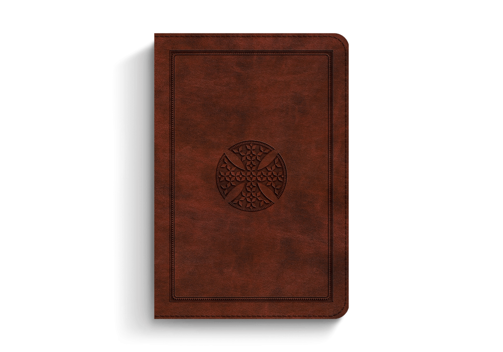 ESV Bible large print trutone brown mosiac Cross