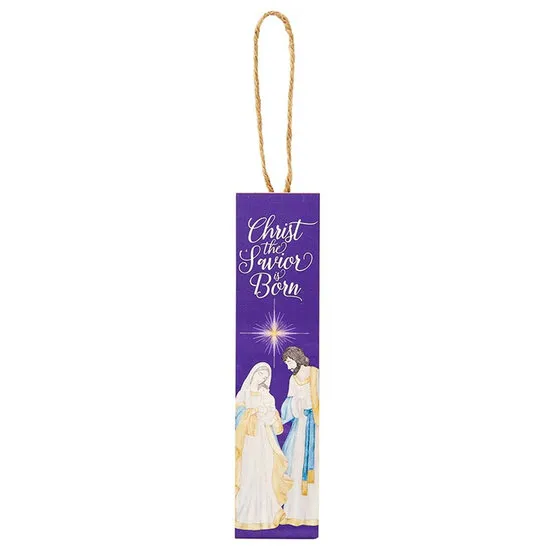 Ornement de sapin en bois Christ the Savior is born