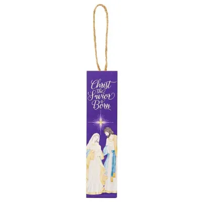 Ornement de sapin en bois Christ the Savior is born