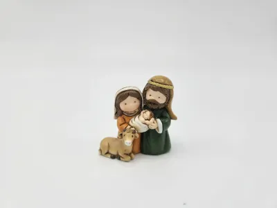 Personnages de la nativité avec animal