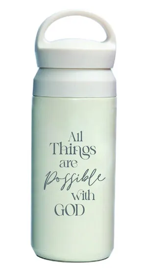 Bouteille thermos All thing are possible with God - blanche