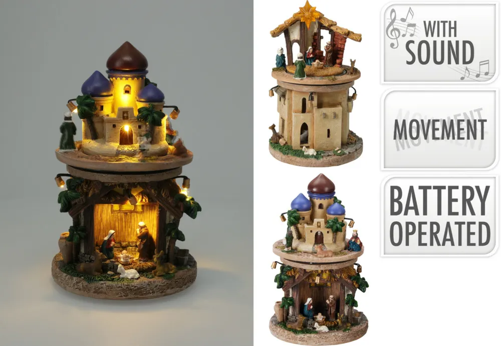 Crèche de Noël avec lumière et chants