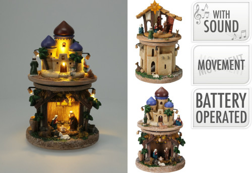 Crèche de Noël avec lumière et chants