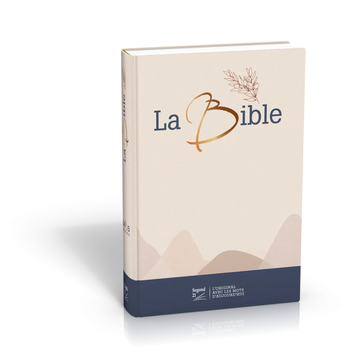 Bible SG21 gros caractères rigide toile matelassée beige