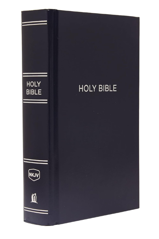NKJV pew Bible LP navy hardcover