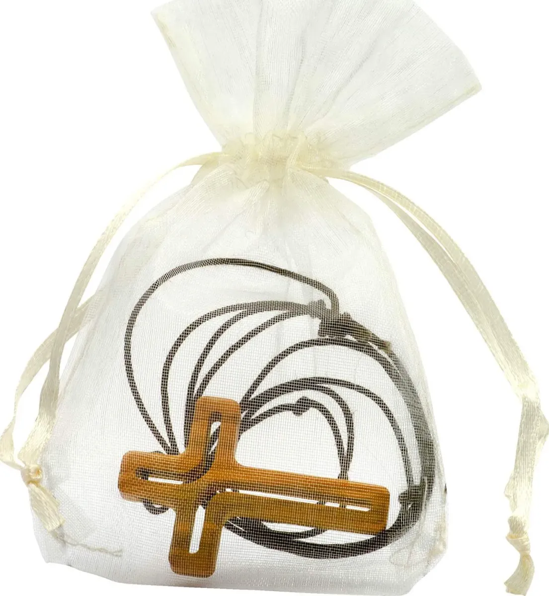Collier croix en bois d'olivier