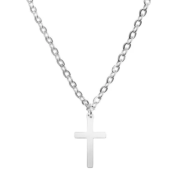 Collier Croix argent plaqué Bless you