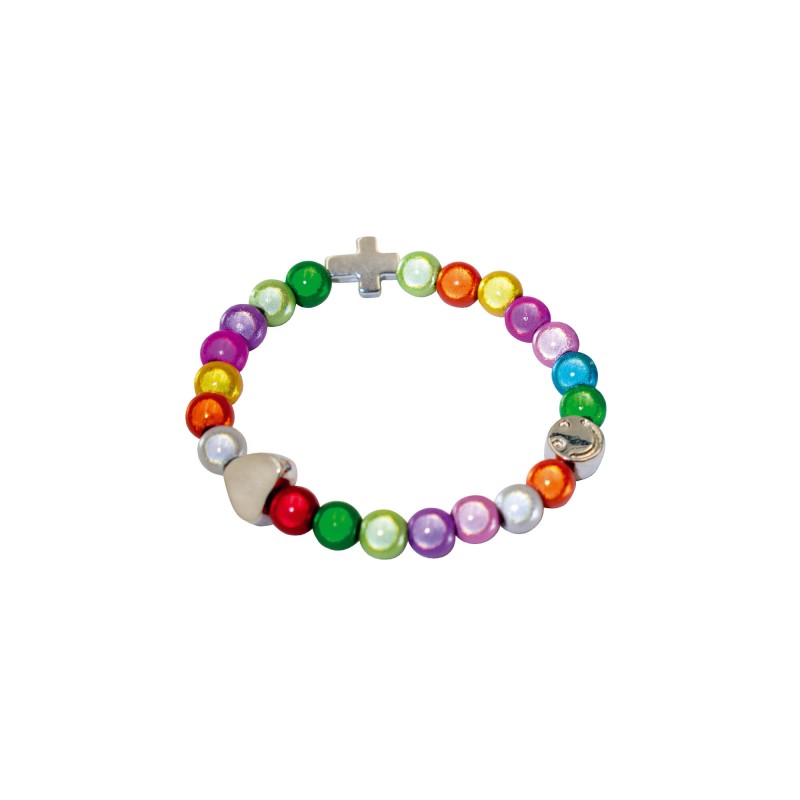 Bracelet de perles irisées enfant - multicolore