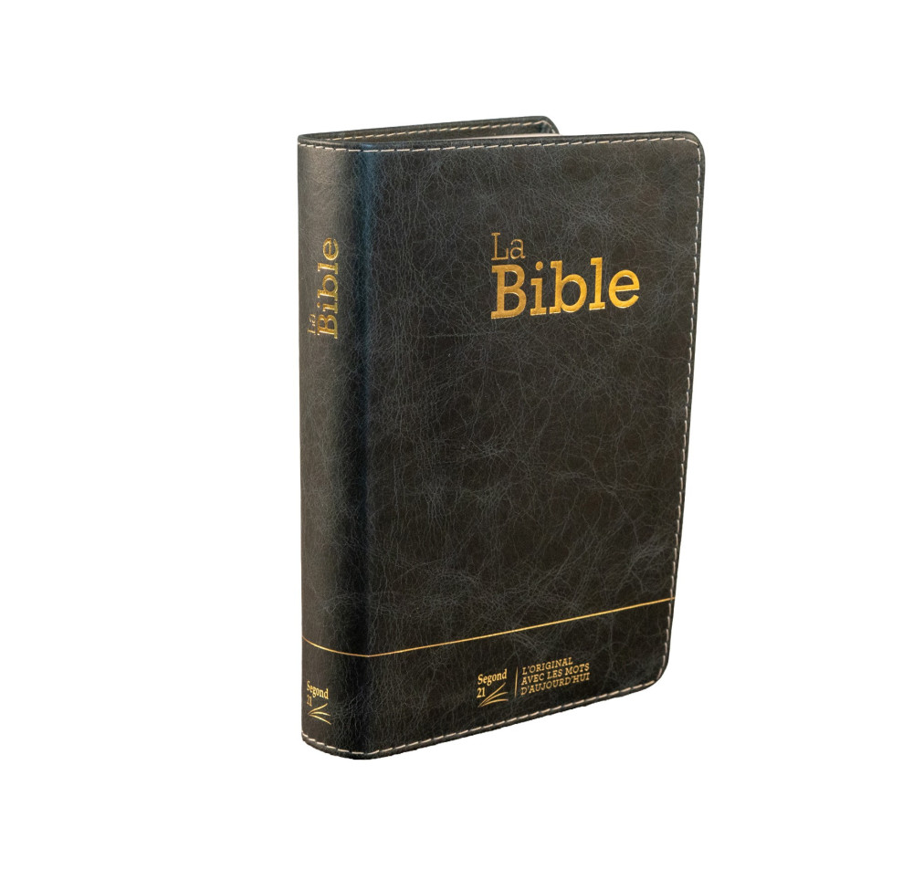 Bible SG21 souple cuir anthracite or