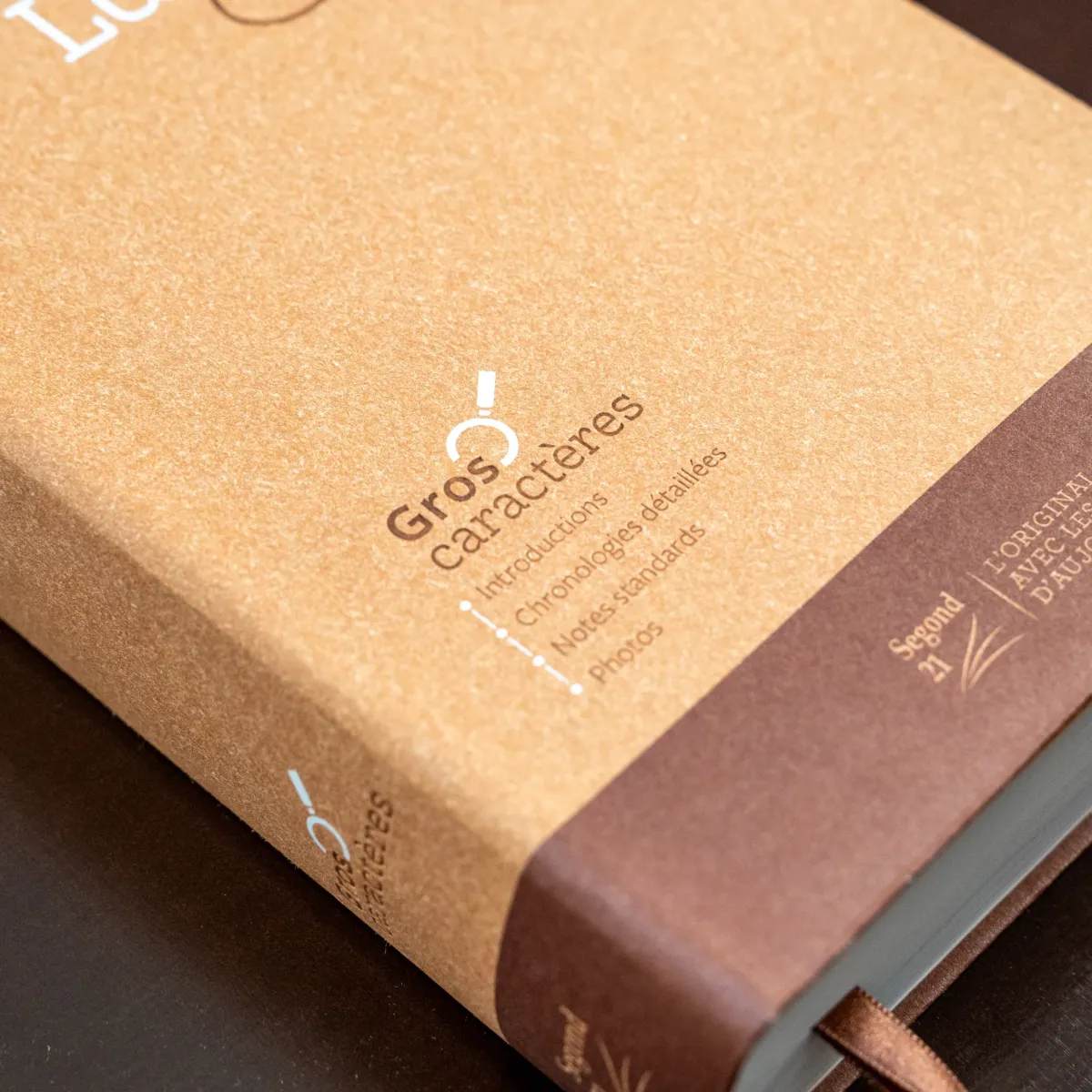 Bible SG21 gros caractères souple papier brun chiné