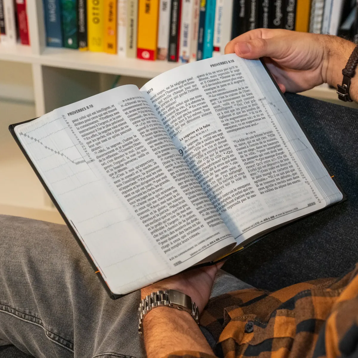 Bible SG21 gros caractères fibrocuir noir argent