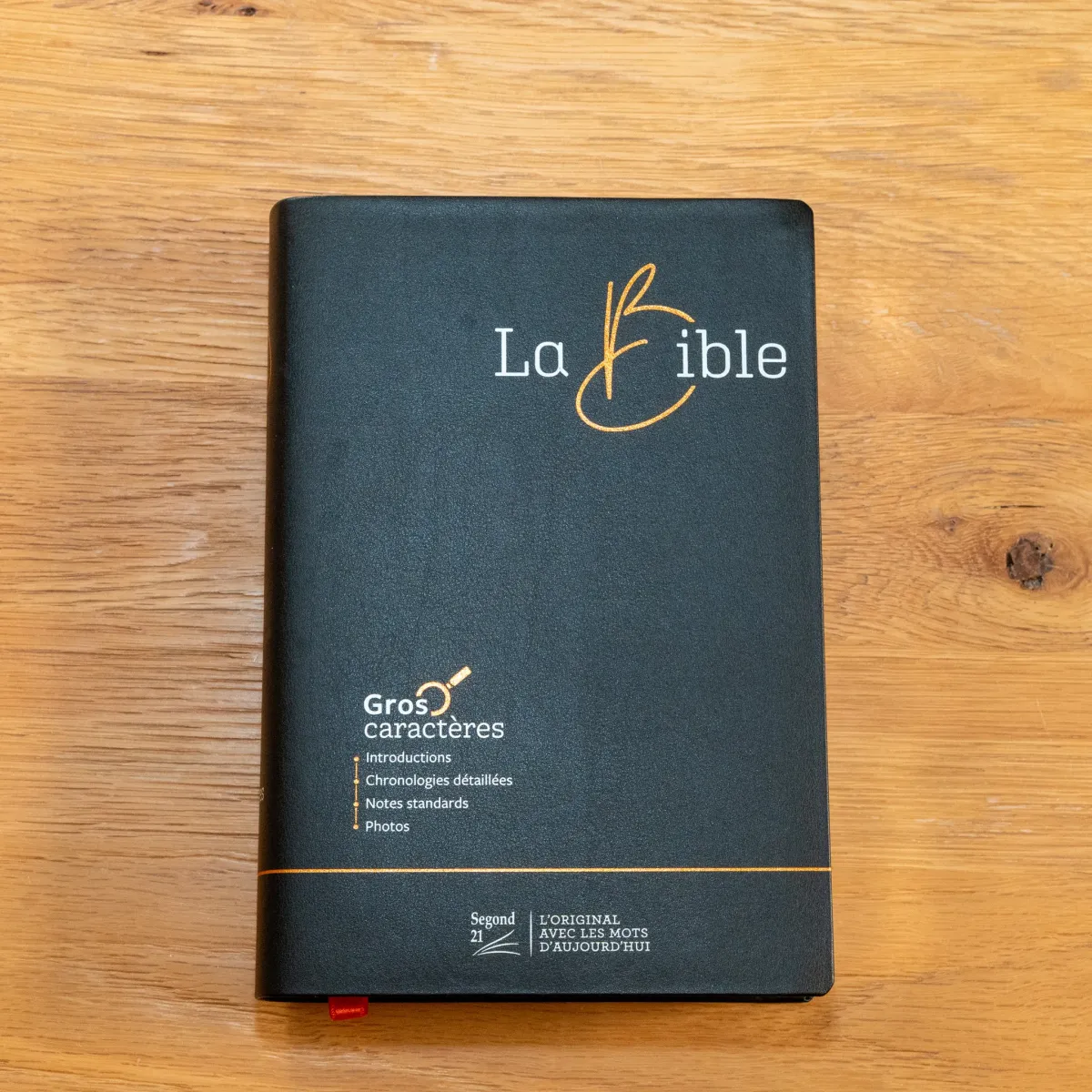 Bible SG21 gros caractères fibrocuir noir argent