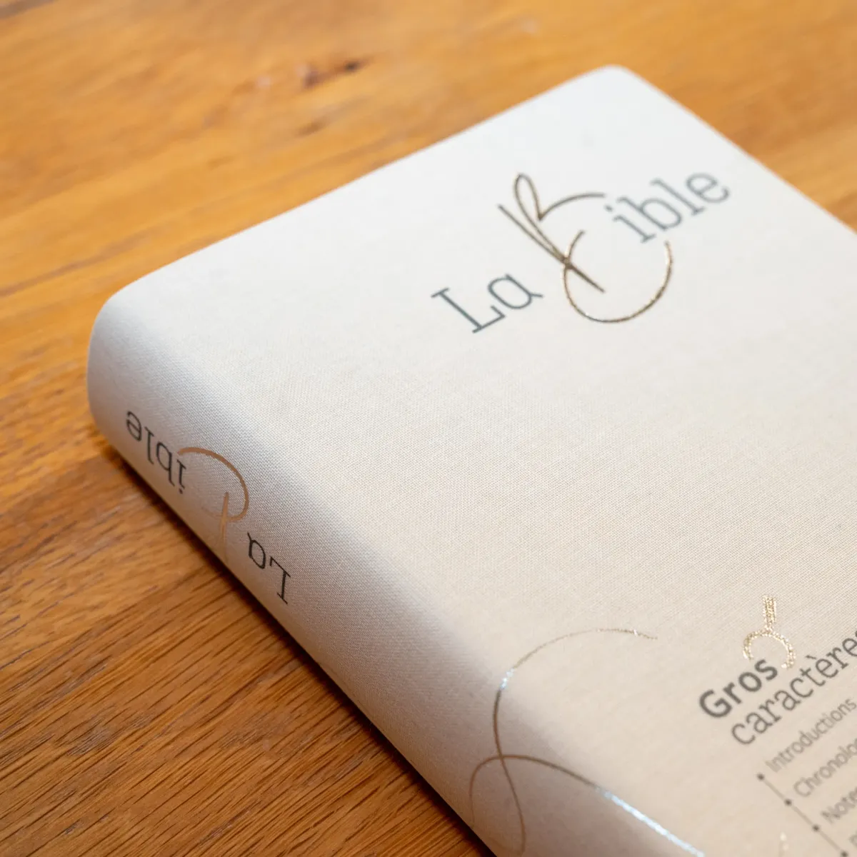 Bible SG21 gros caractères souple textile blanc argent
